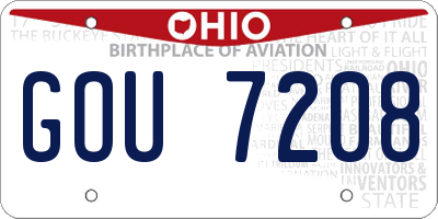 OH license plate GOU7208
