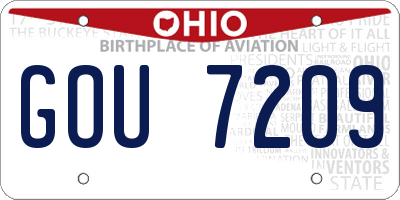 OH license plate GOU7209