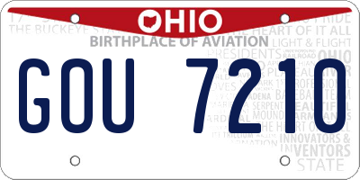 OH license plate GOU7210