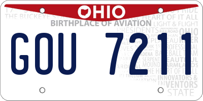 OH license plate GOU7211