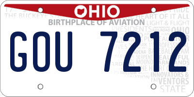OH license plate GOU7212