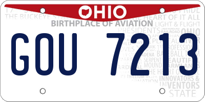 OH license plate GOU7213