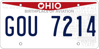 OH license plate GOU7214