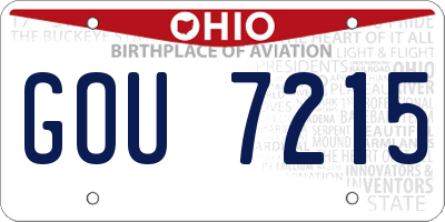 OH license plate GOU7215