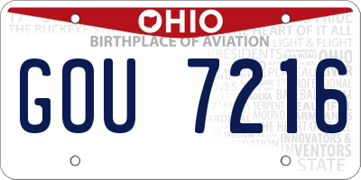 OH license plate GOU7216