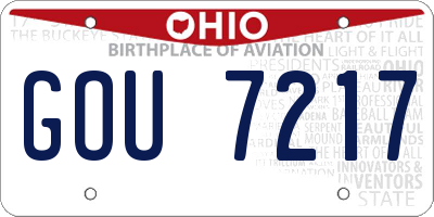 OH license plate GOU7217