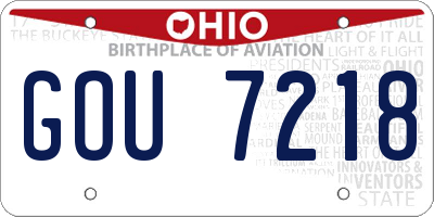 OH license plate GOU7218