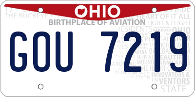 OH license plate GOU7219