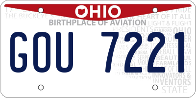 OH license plate GOU7221