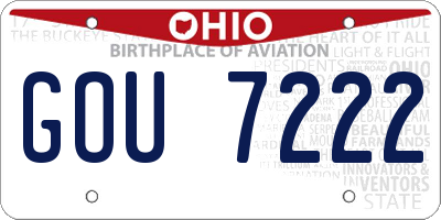 OH license plate GOU7222
