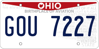 OH license plate GOU7227