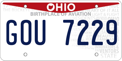 OH license plate GOU7229