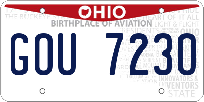 OH license plate GOU7230