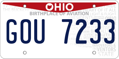 OH license plate GOU7233