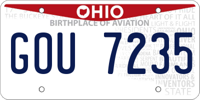OH license plate GOU7235