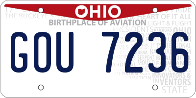 OH license plate GOU7236