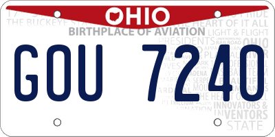 OH license plate GOU7240