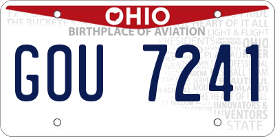 OH license plate GOU7241