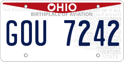 OH license plate GOU7242