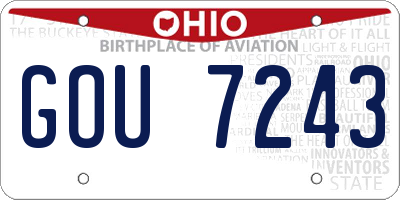 OH license plate GOU7243