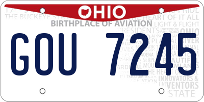 OH license plate GOU7245