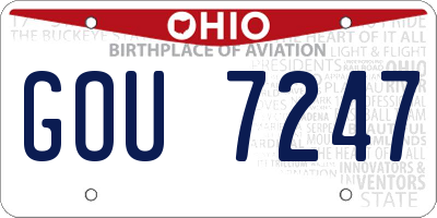 OH license plate GOU7247