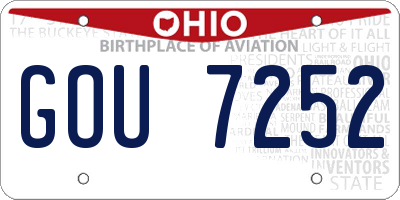 OH license plate GOU7252