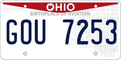 OH license plate GOU7253