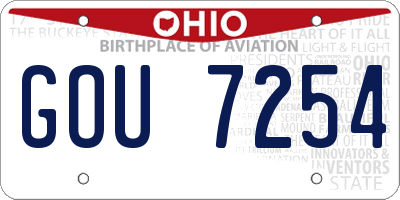 OH license plate GOU7254