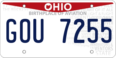 OH license plate GOU7255