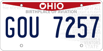 OH license plate GOU7257
