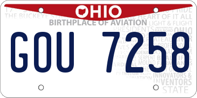 OH license plate GOU7258