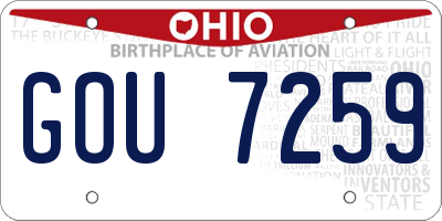 OH license plate GOU7259