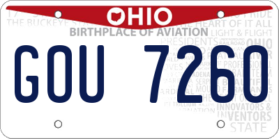OH license plate GOU7260