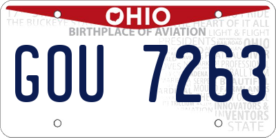 OH license plate GOU7263