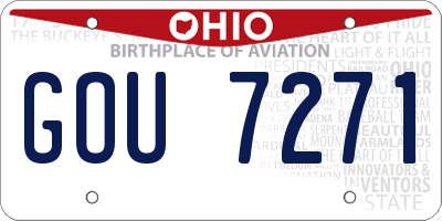 OH license plate GOU7271