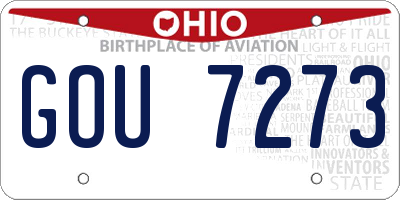 OH license plate GOU7273