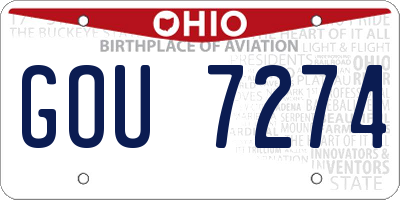 OH license plate GOU7274