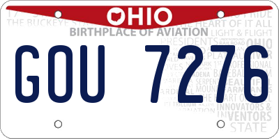 OH license plate GOU7276