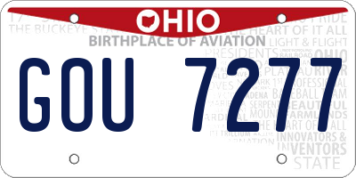 OH license plate GOU7277