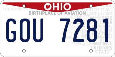 OH license plate GOU7281