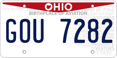 OH license plate GOU7282