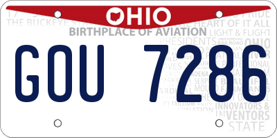 OH license plate GOU7286