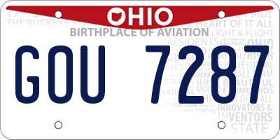 OH license plate GOU7287