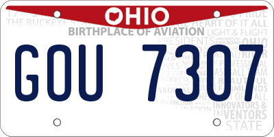 OH license plate GOU7307
