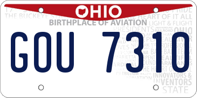 OH license plate GOU7310