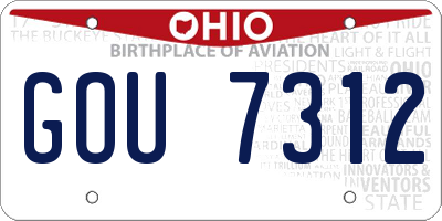 OH license plate GOU7312