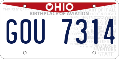OH license plate GOU7314
