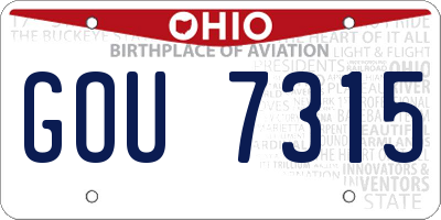 OH license plate GOU7315