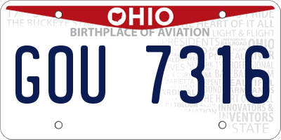 OH license plate GOU7316